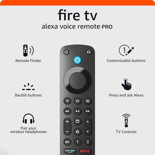 Amazon Fire TV Alexa Voice Remote Pro (newest model) with remote finder, TV controls, and backlit buttons - SmartHomeFinder.com