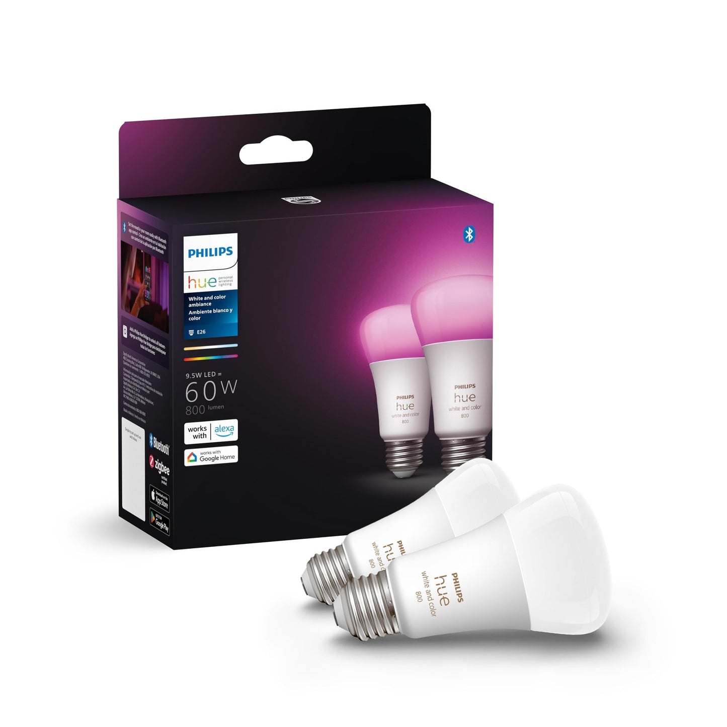 Philips Hue Smart 60W A19 LED Bulbs - SmartHomeFinder.com