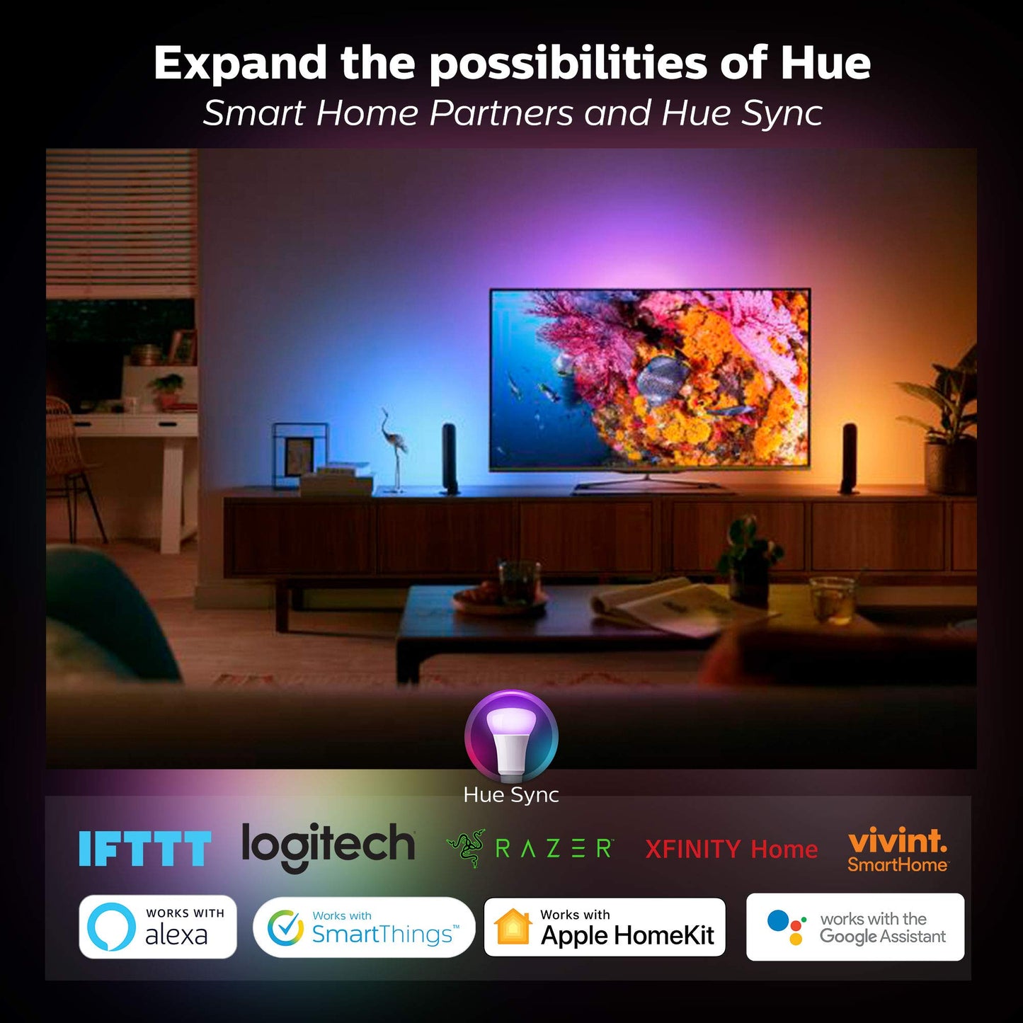 Philips Hue White and Color Ambiance LED Smart Light Bulb Starter Kit - SmartHomeFinder.com