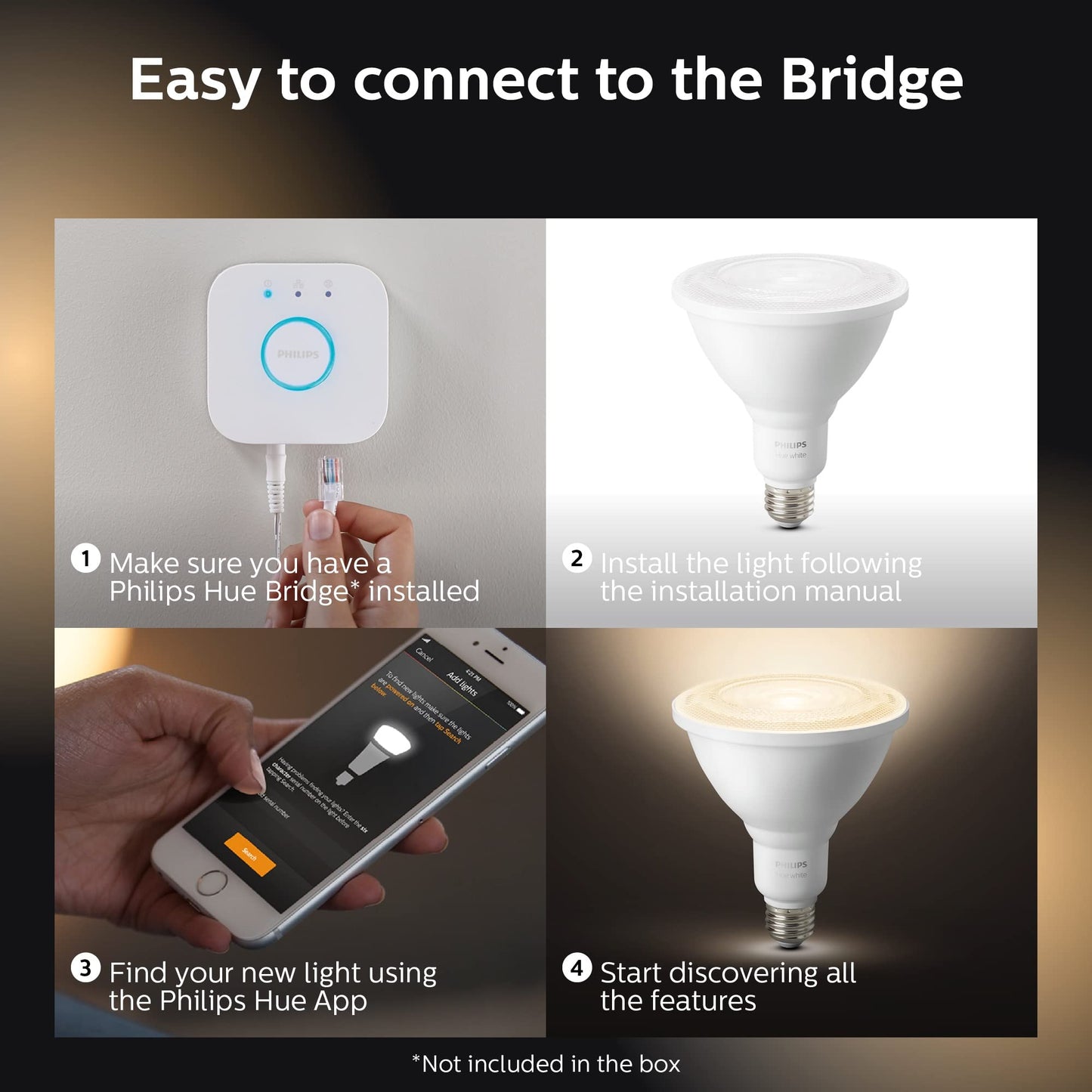 Philips Hue White PAR38 LED Smart Light Bulbs - SmartHomeFinder.com