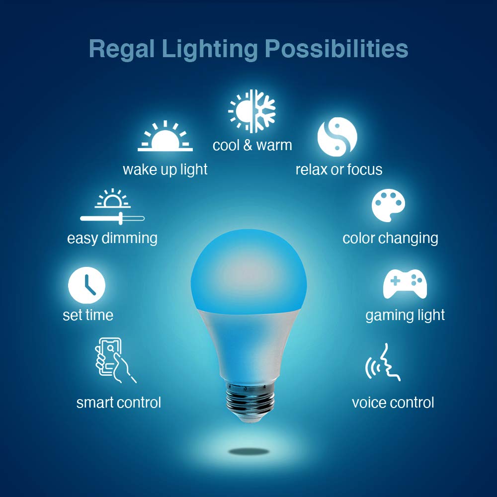 Regal Color Changing Wi - Fi Smart Light Bulbs - SmartHomeFinder.com