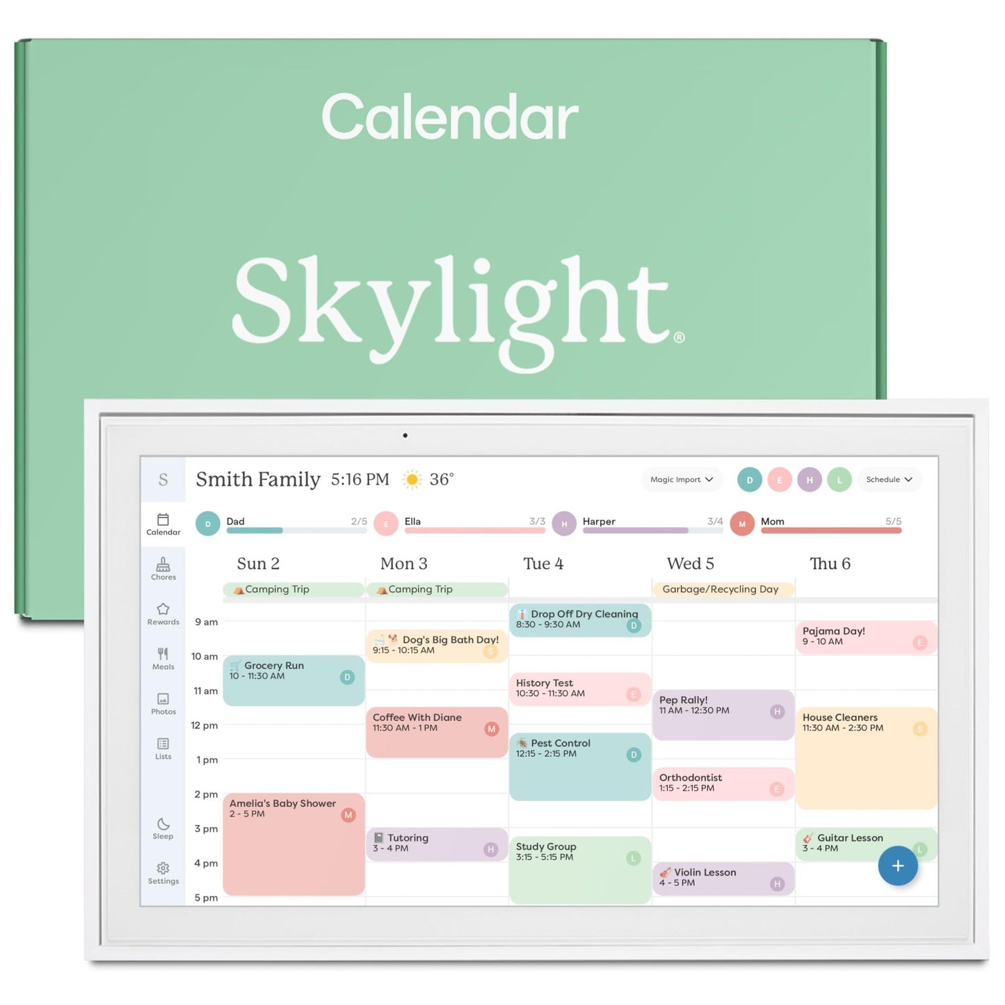 Skylight Calendar: 15 inch Digital Calendar & Chore Chart - SmartHomeFinder.com