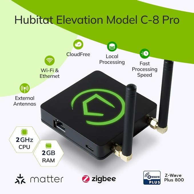 Hubitat Elevation Home Automation Hub (Model C-8 Pro)