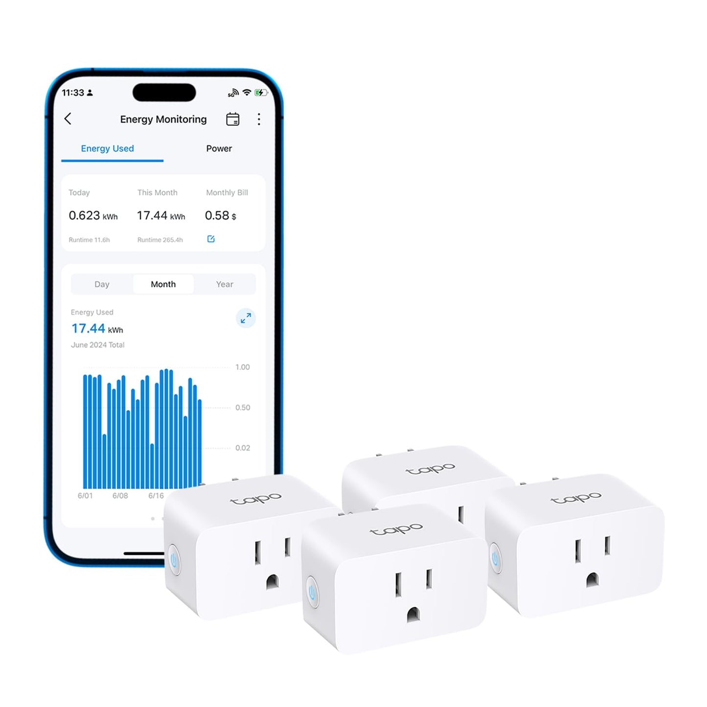 TP-Link Tapo Smart Plug Wi-Fi Mini, Energy Monitoring, Compatible with Alexa & Google Home & Samsung SmartThings, Timer, 15A/1800W Max, ETL Certified, 2.4G Wi-Fi Only, Tapo P115(2-Pack)