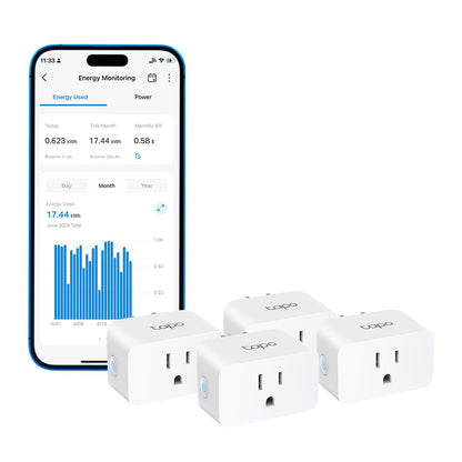 TP-Link Tapo Smart Plug Wi-Fi Mini, Energy Monitoring, Compatible with Alexa & Google Home & Samsung SmartThings, Timer, 15A/1800W Max, ETL Certified, 2.4G Wi-Fi Only, Tapo P115(2-Pack)