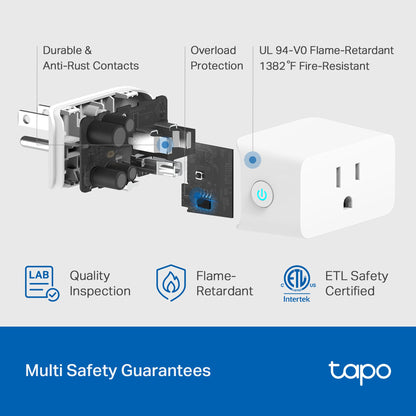 TP-Link Tapo Smart Plug Wi-Fi Mini, Energy Monitoring, Compatible with Alexa & Google Home & Samsung SmartThings, Timer, 15A/1800W Max, ETL Certified, 2.4G Wi-Fi Only, Tapo P115(2-Pack)