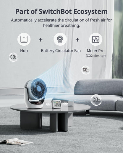 SwitchBot CO2 Detector, Air Quality Monitor Indoor, CO2 Monitor for CO2/TEMP/Humidity, Portable Carbon Dioxide Detector for Home/Car/Office/Greenhouse