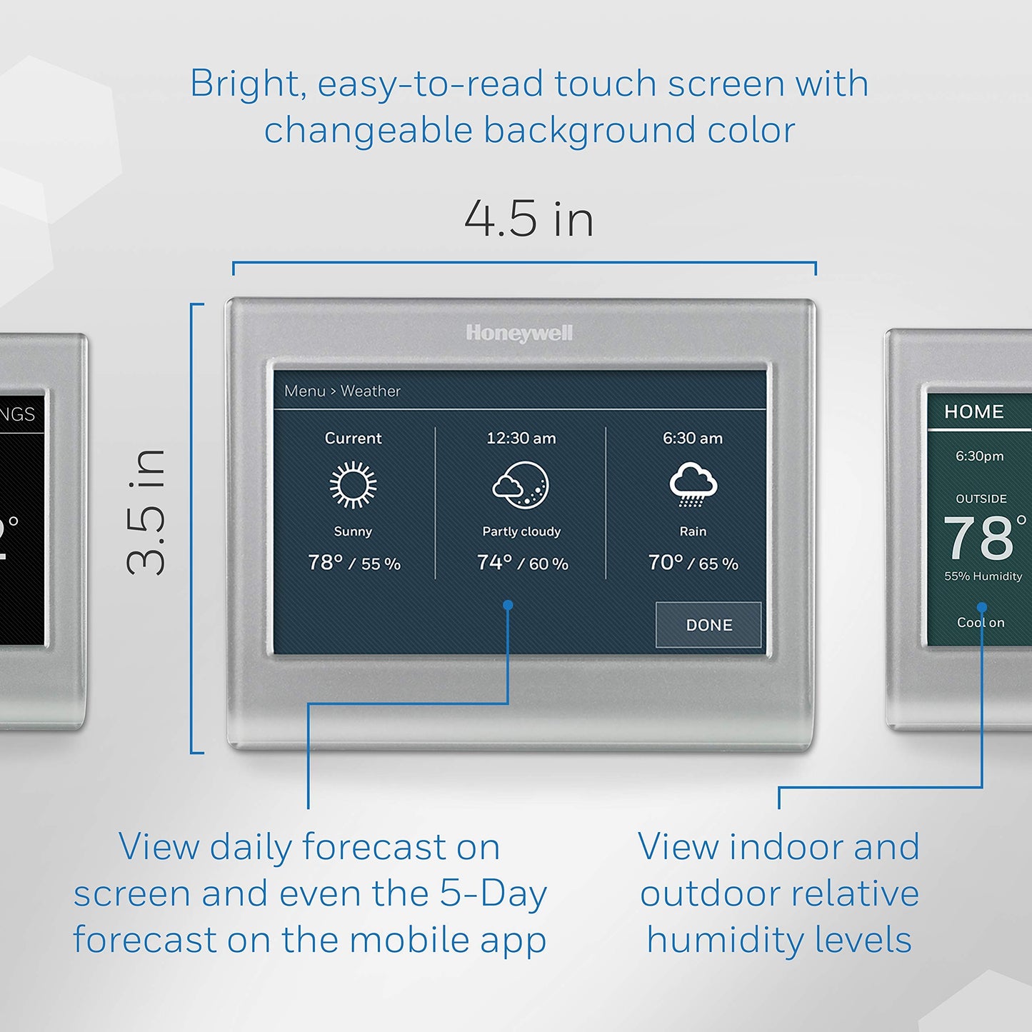 Honeywell Home Wi-Fi Smart Color Thermostat, 7 Day Programmable