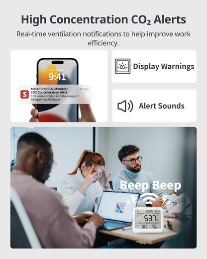 SwitchBot CO2 Detector, Air Quality Monitor Indoor, CO2 Monitor for CO2/TEMP/Humidity, Portable Carbon Dioxide Detector for Home/Car/Office/Greenhouse - SmartHomeFinder.com