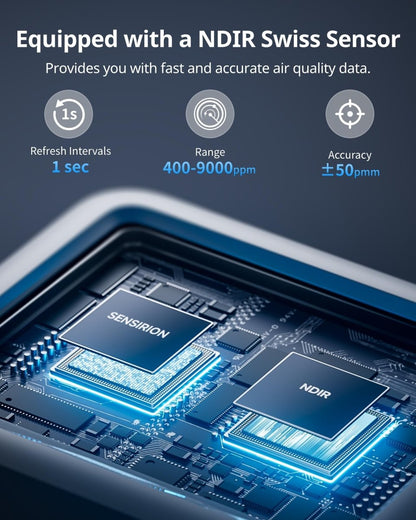 SwitchBot CO2 Detector, Air Quality Monitor Indoor, CO2 Monitor for CO2/TEMP/Humidity, Portable Carbon Dioxide Detector for Home/Car/Office/Greenhouse - SmartHomeFinder.com