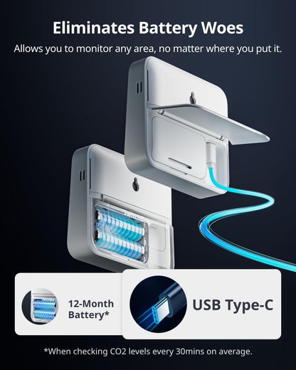 SwitchBot CO2 Detector, Air Quality Monitor Indoor, CO2 Monitor for CO2/TEMP/Humidity, Portable Carbon Dioxide Detector for Home/Car/Office/Greenhouse - SmartHomeFinder.com