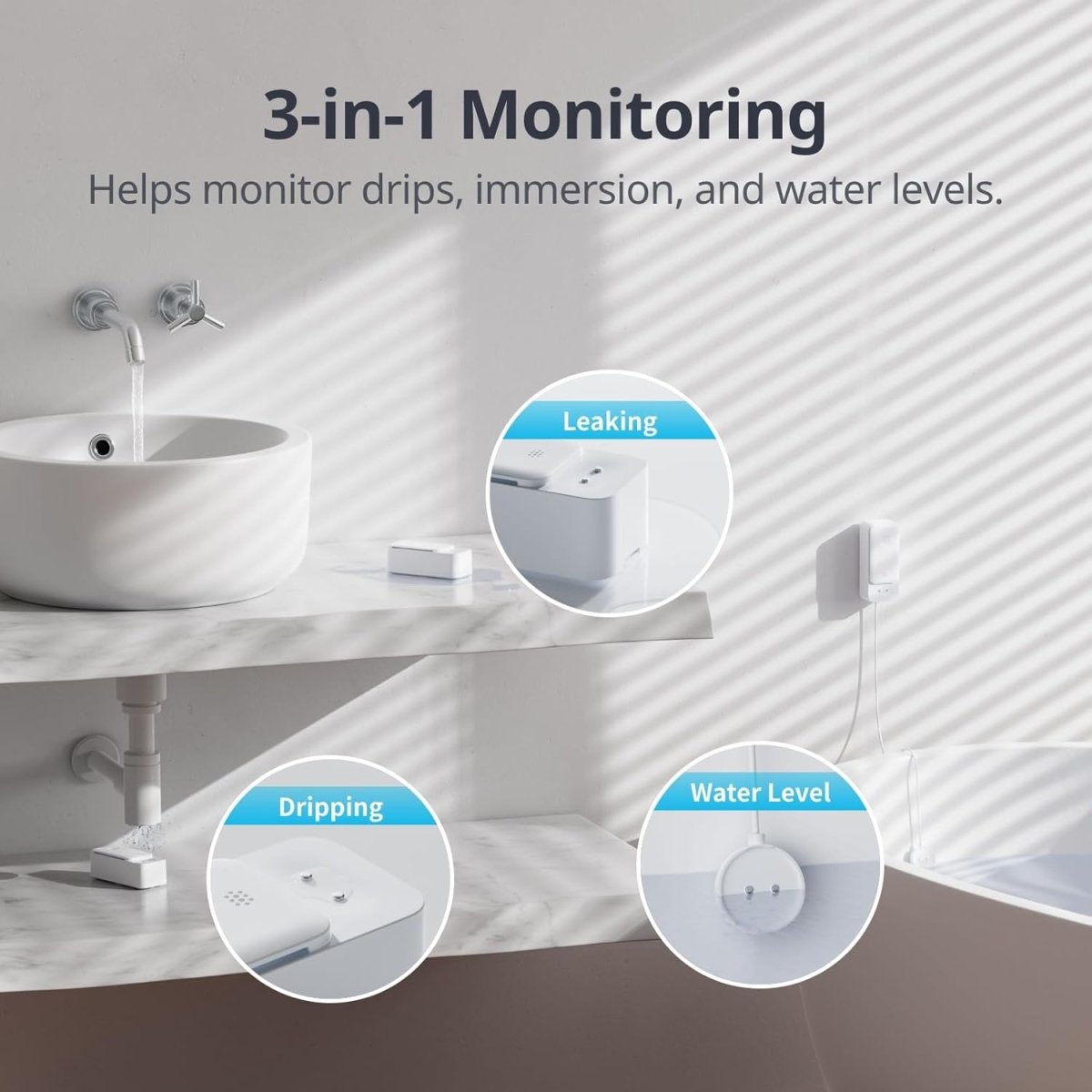 SwitchBot - WiFi Water Leak Detector (3 Pack) - SmartHomeFinder.com