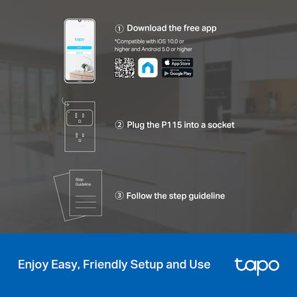 TP - Link Tapo Smart Plug Wi - Fi Mini, Energy Monitoring, Compatible with Alexa & Google Home & Samsung SmartThings, Timer, 15A/1800W Max, ETL Certified, 2.4G Wi - Fi Only, Tapo P115(2 - Pack) - SmartHomeFinder.com
